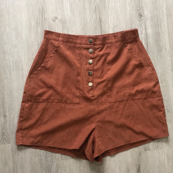 Missguided Pants - High waisted button shorts